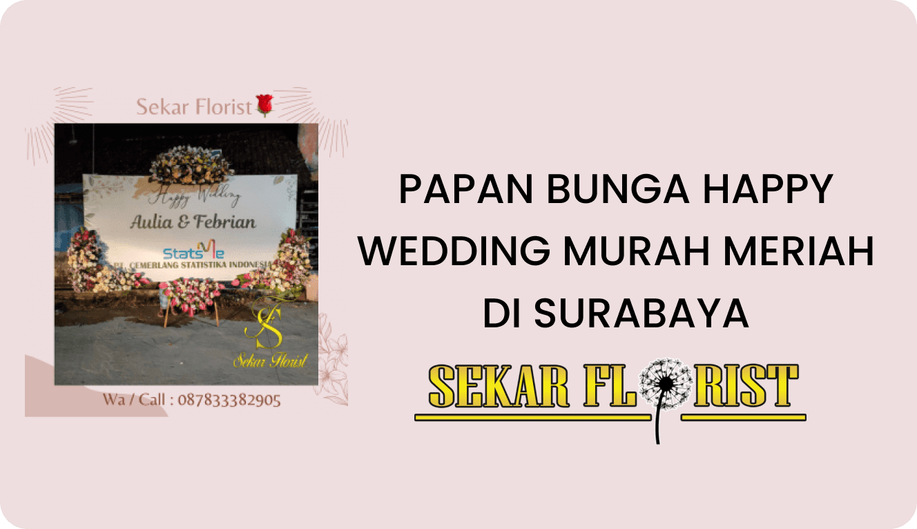 Papan Bunga Happy Wedding Murah Meriah Surabaya