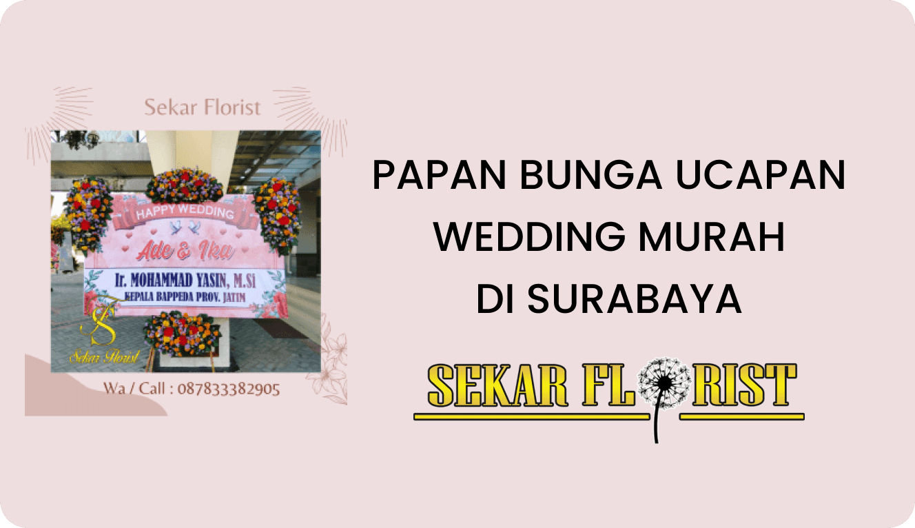 Papan Bunga Ucapan Happy Wedding Murah Surabaya