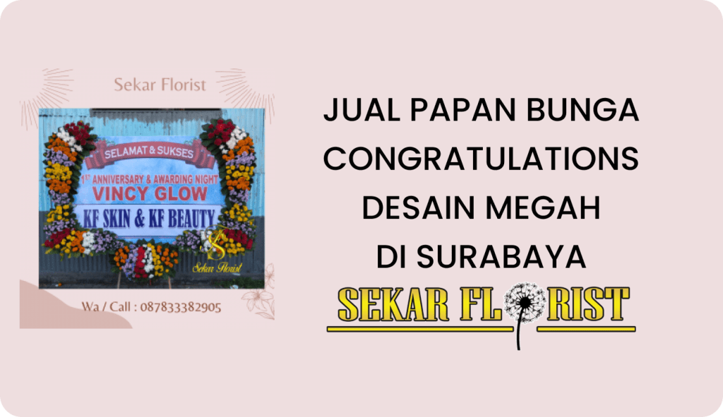 Jual Papan Bunga Congratulations Desain Megah Surabaya