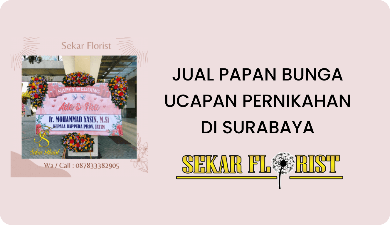 Jual Papan Bunga Ucapan Pernikahan Surabaya