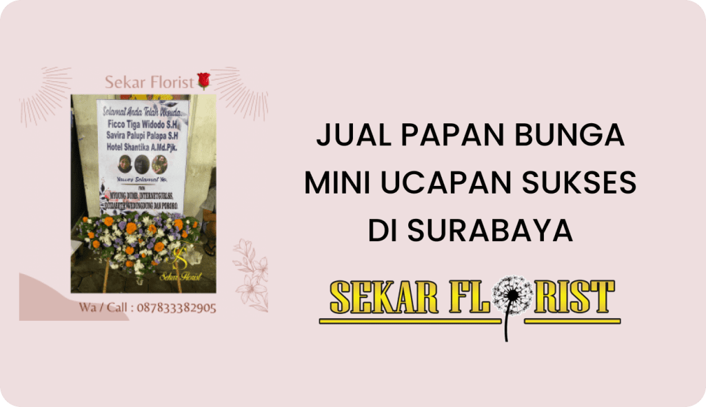 Jual Papan Bunga Mini Ucapan Sukses Surabaya