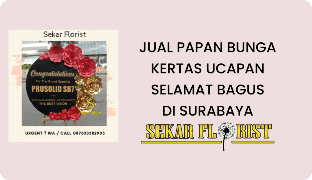 Jual Papan Bunga Kertas Ucapan Selamat Bagus Surabaya