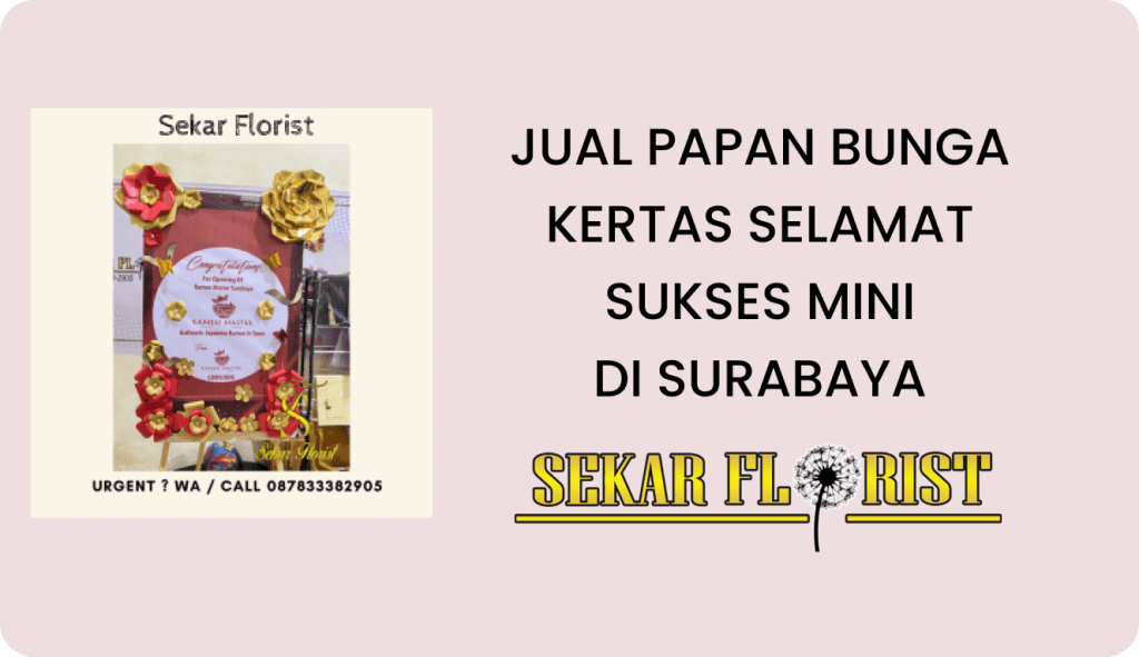 Jual Papan Bunga Kertas Selamat Sukses Mini Surabaya