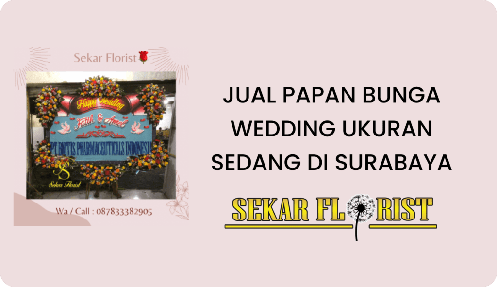 Jual Papan Bunga Wedding Ukuran Sedang Surabaya