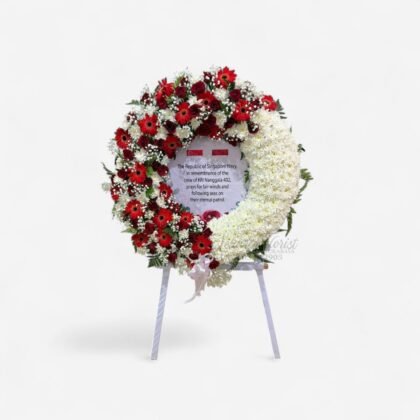 Standing Flower Krans Merah Putih