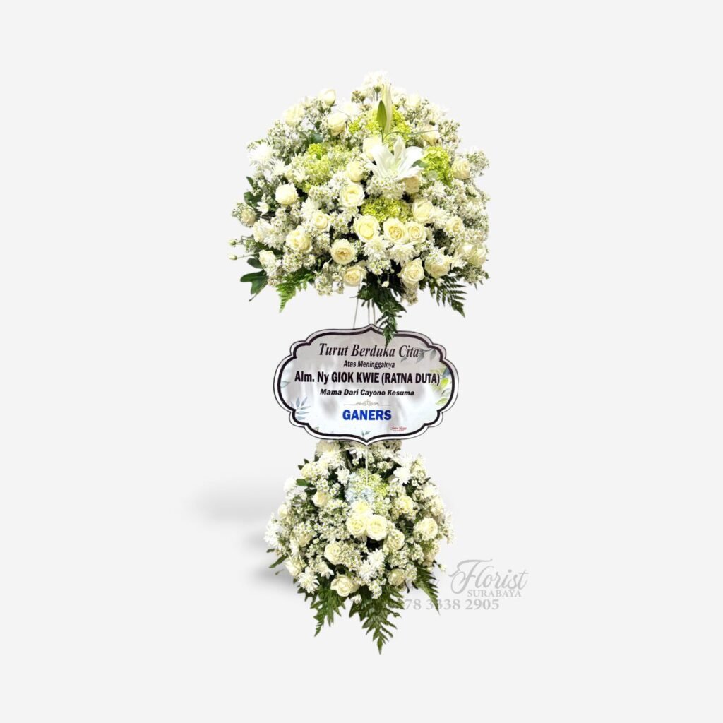Standing Flower Duka Cita 2 Susun Natural Green & White