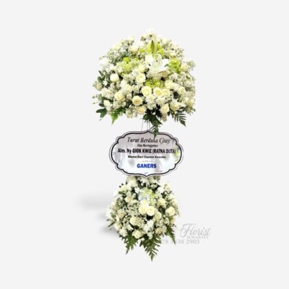 Standing Flower Duka Cita 2 Susun Natural Green & White