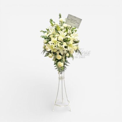 Standing Flower Duka Cita Premium Classic White Lily & Rose