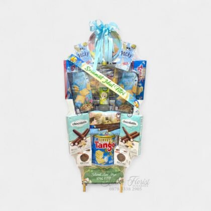 Parcel Lebaran Nuansa Biru Sapphire Blue Snack Tower