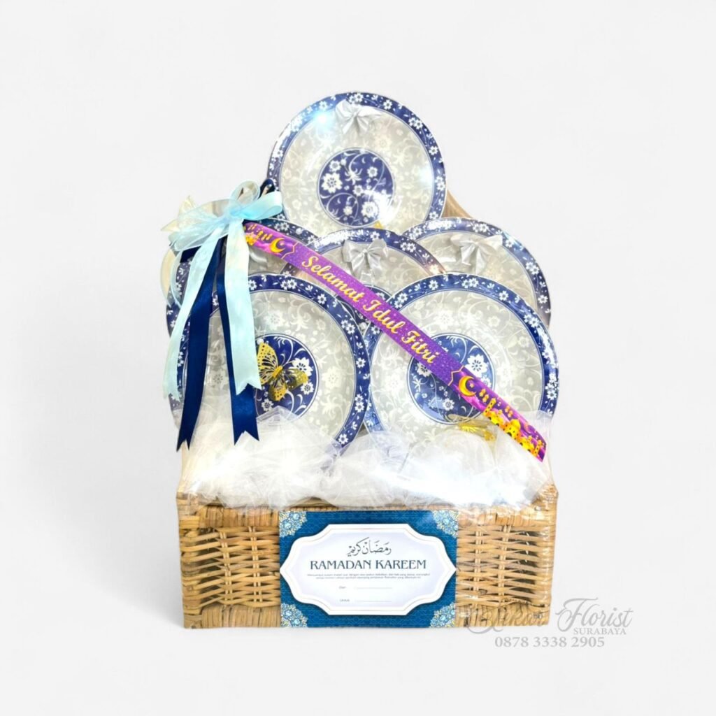 Hampers Keramik Lebaran Set Piring Moroccan Blue