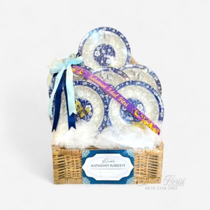Hampers Keramik Lebaran Set Piring Moroccan Blue